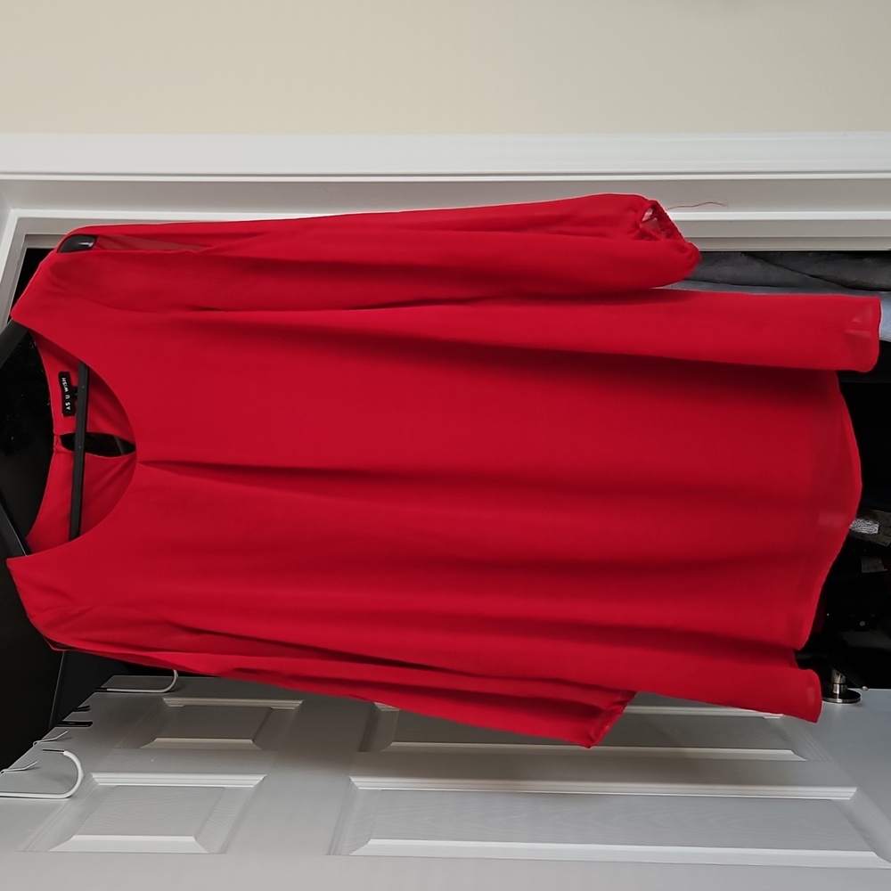 As U Wish Vibrant Red Tunic Dress